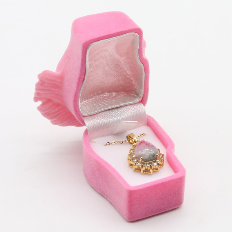 Cute Velvet Flocking Jewelry Box Solid Color Ring Storage Proposal Pair For Couple