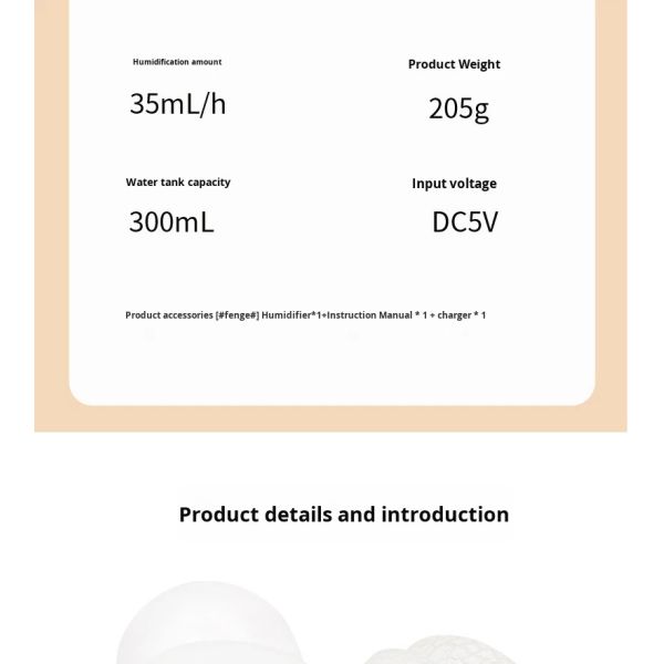 Household Ultrasonic Portable Air Humidifier 40ml/H Smart Atomizer Car Freshener  OEM