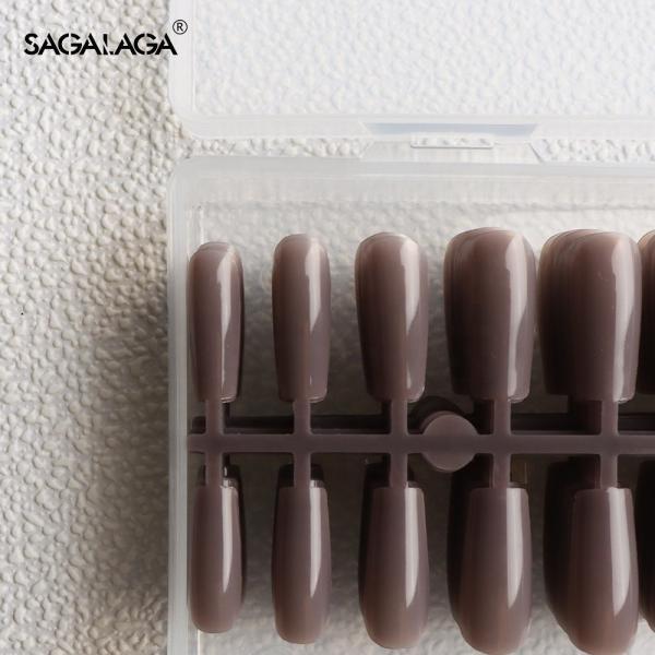 Easy DIY Nail Extensions Square Press on Nail Tip Cover Colored Soft Gel for French Style Artificial Nails