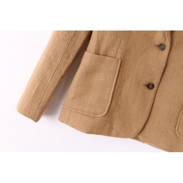 Brown 57% Cotton 43% Linen Women Casual Blazer