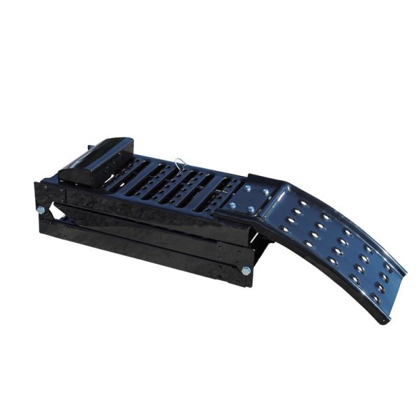 Foldable Steel Ramp: 5000LB Folded/1000LB Unfolded, S-Hooks for ATV/Garden/Logistics