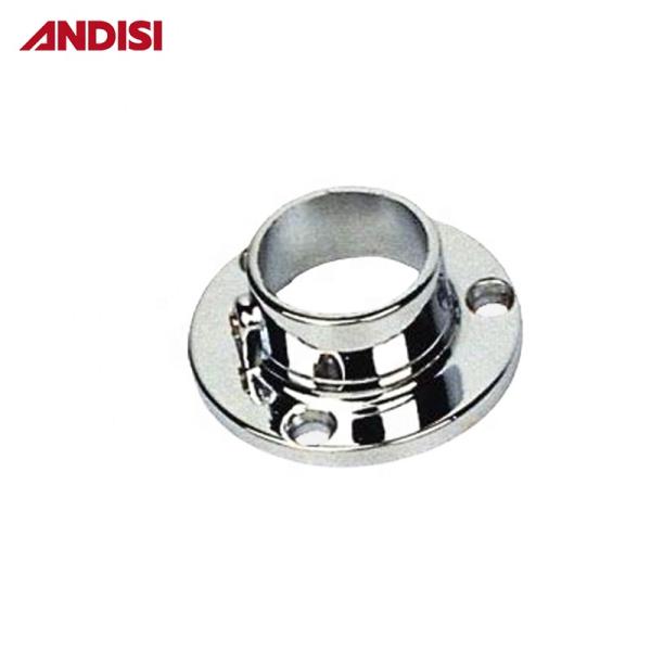 Round Rail Tube Support Steel Holder Brackets Flanges for Modern Wardrobe Accessories