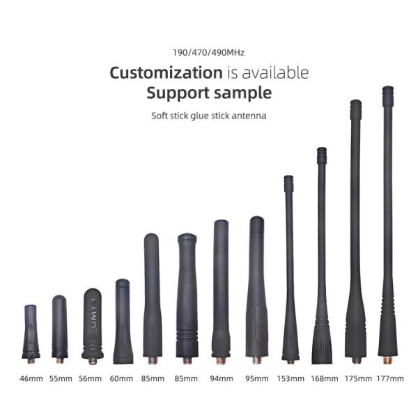 Black 2w UHF VHF Fm Walkie Talkie Rubber Antenna for Long Distance Communication