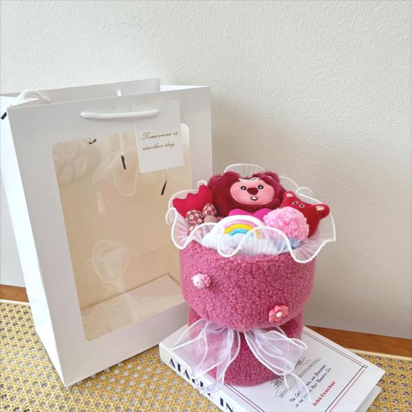 Cartoon Plush Doll Flower Bouquet Variety of Dolls Perfect Gift Set for Kids/Girlfriend on Birthday/Graduation/Teacher's Day