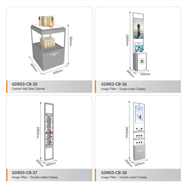 Display Stand Grey Wooden Corner Cabinet With Light Box For Customized Shop Display Furniture And Branding Display Counter