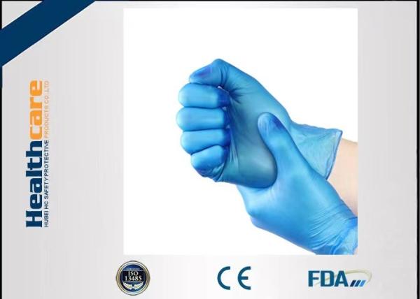 Não do pó azul descartável das luvas protetoras do vinil do látex o CE médico livre aprovou