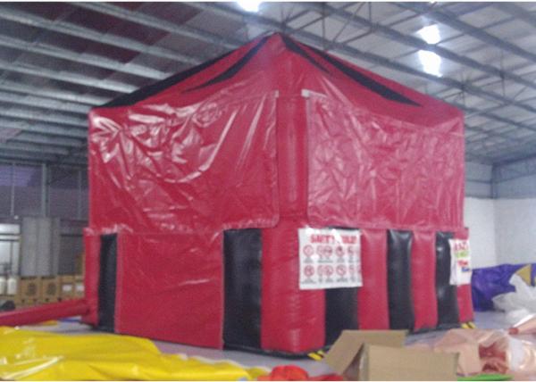 Red / Black Small Cube Shaped Inflatable Air Tent For Wedding Or Exhibition PVC Tarpaulin