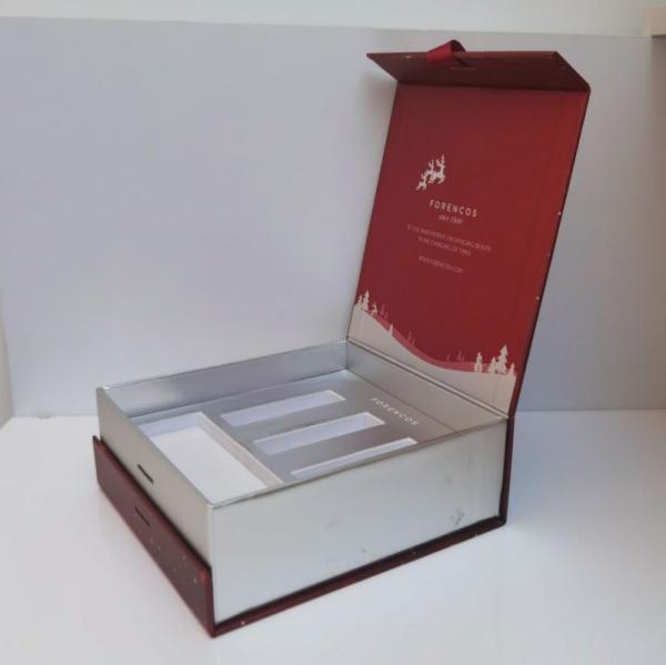 FSC UV Printing Paper Box For Gift Packaging With EVA Insert For Holiday Party, Box with Ribbon