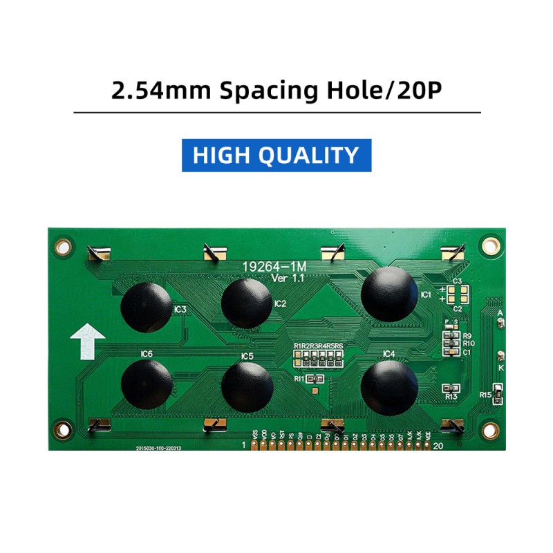 19264-1M Yellow Green Film 192X64lcm Serial Parallel Port Module LCD Chinese Font Library LCD Screen Module
