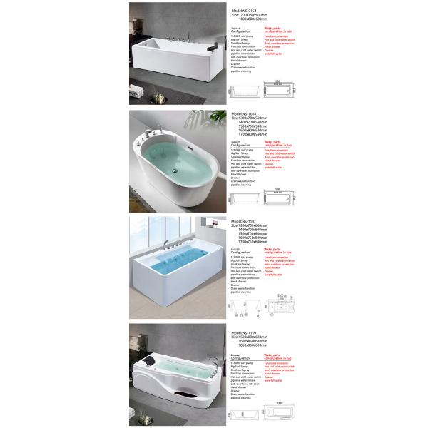 Acrylic Bathroom Sanitary Ware Fibreglass Double Whirlpool Spa Bathtub