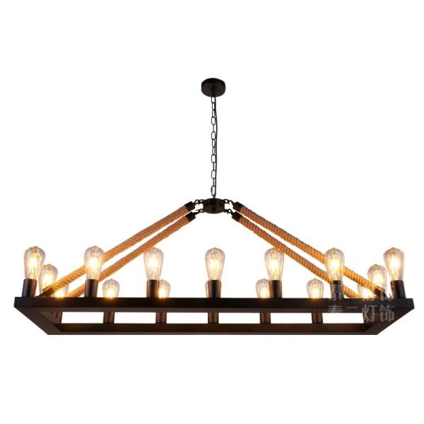 Vintage Jute rope pendant light For Farmhouse Kitchen Dining room Lighting (WH-GP-13)