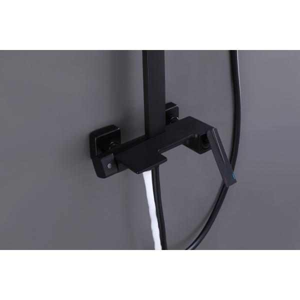 Black Brass Bathtub Faucet Mixer Set Wall Mounted Single Handle for Luxurious Bathroom