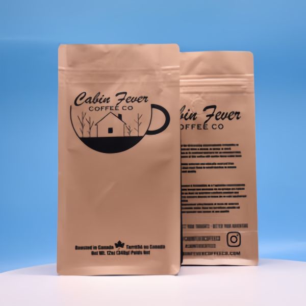 Flat Bottom Sustainable Coffee Packaging Pouch 250g 340g 500g 1kg With Valve Zipper