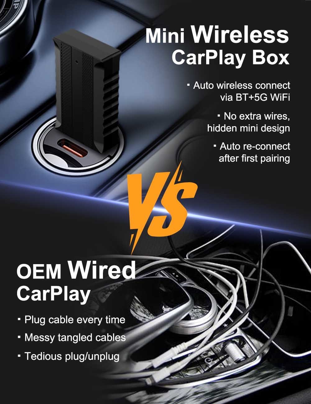 Wireless Android Auto Adapter Wireless Carplay USB Dongle 2 in 1