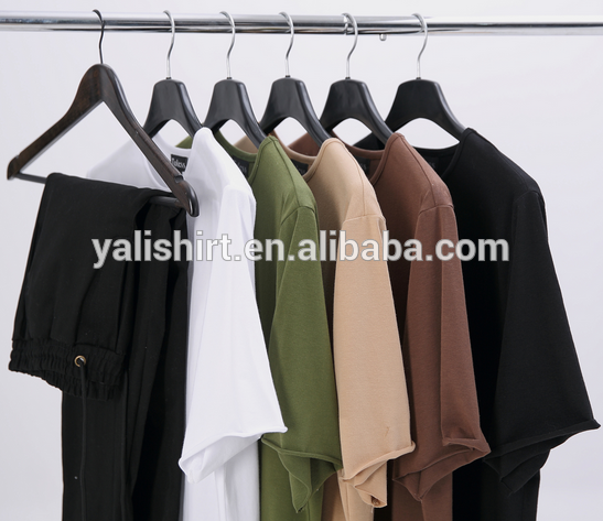 Fashion Plain Premium T Shirts Raw Hem Essential