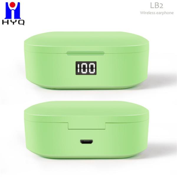 LED Intelligence Display True Wireless Stereo Earphone 5H Green Color