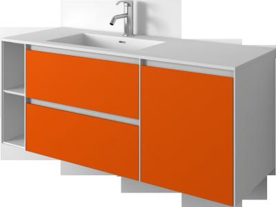 Artificial Marble Stone Wall Mounted Bathroom Cabinet Sets / floor standing bathroom cupboard