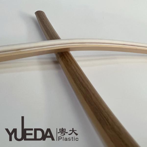 Two Color PVC Plastic Profiles Wood Grain Plastic Extrusion Shapes Impact Resistance