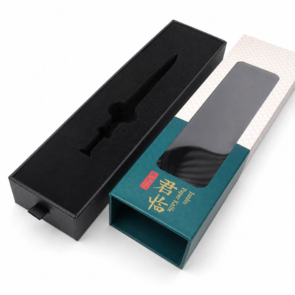 Slim Drawer Box for Cosmetic Packaging Velvet Insert Window