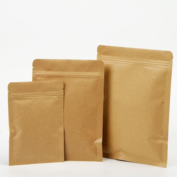 food grade kraft paper dried fruit packaging bag zipper seal bag for food packing