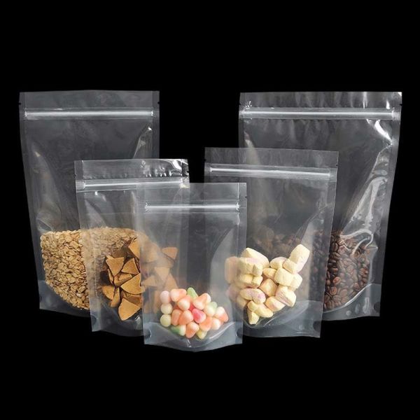 Transparent Stand UP Pouch Food Safe Resealable Sweet Pouches Tear Resistant