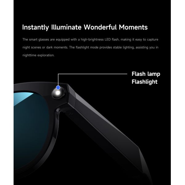 Ai Smart Glasses M88 Intelligent Object Recognition Translator Music Play Bt Calling High pixel Camera IP54 Waterproof App
