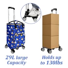 Laundry Utility Big Capacity Grocery Shopping Cart Lightweight Folding Waterproof Insulated Shopping Trolley