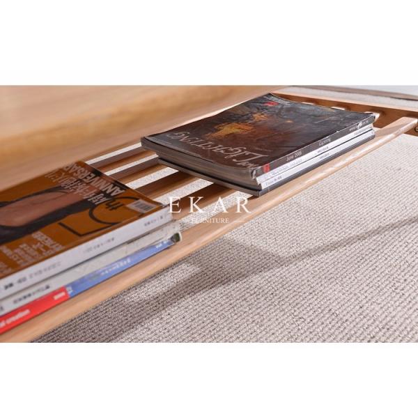 Oval Coffee Table 4 Legs Solid Wood Egyptian Style Living Room Furniture