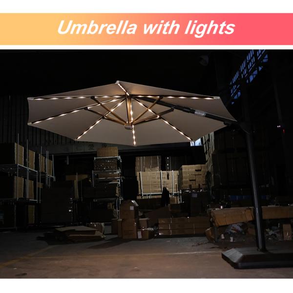 Патио консольное водоустойчивое Sunbrella сада 3.5m римское