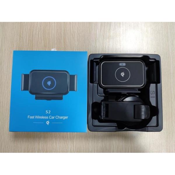 2A 9V Wireless Charging Magnetic Car Mount Qi Auto Clamping Car Phone Holder