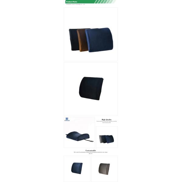 Adjustable Strap Memory Foam Lumbar Cushion for Comfortable Office Chair or Car Seat