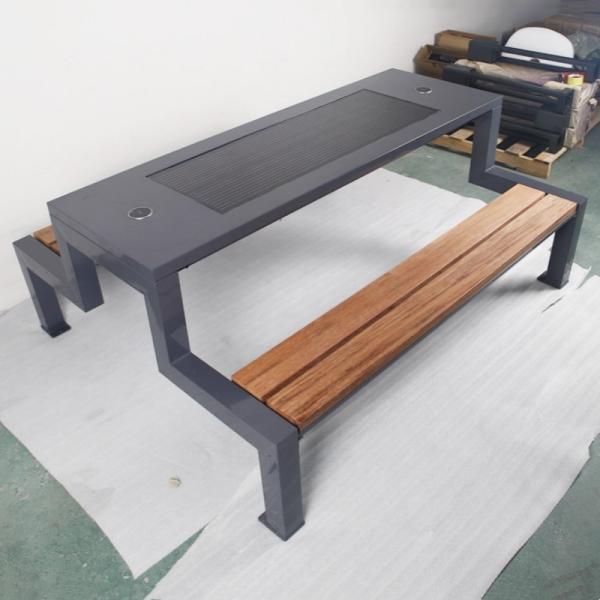 Outdoor Park Solar Powered Benches All In One Solar Panel Bench Table