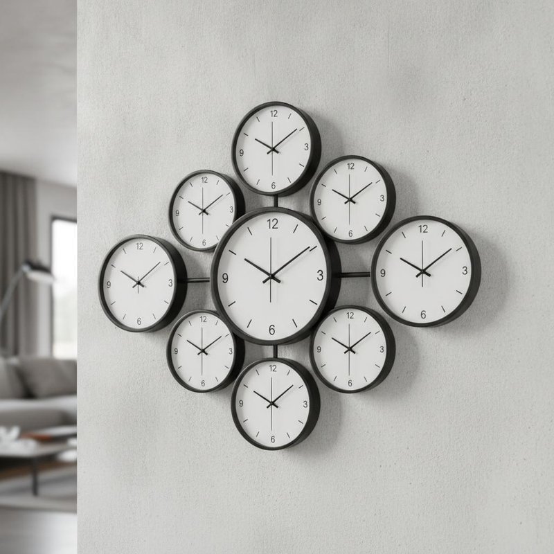 Silver Mirror Wall Clock with Silent Movement and Customizable Design for Elegant Homes