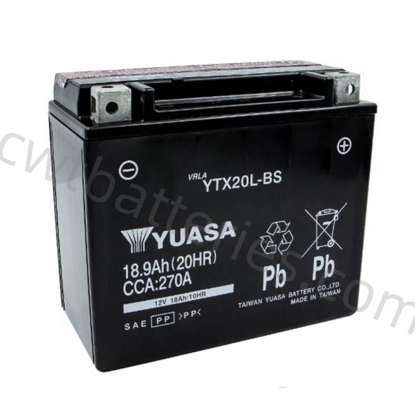 ODM YTX20L-BS YUASA Leisure Battery Replacement For Motorcycle 12V 18Ah