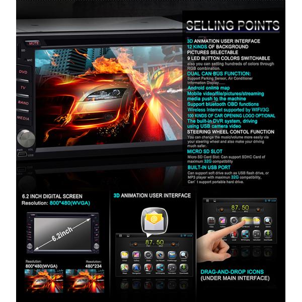 Ouchuangbo Auto Radio Player for Universal Car DVD Android 4.2 Sat Navigation Stereo System OCB-2812B