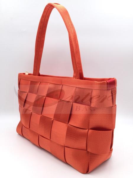 Orange Webbing Travel Nylon Tote Bags Multi Function Big Volume 210D Lining