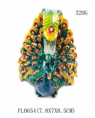 Double Love Birds Pewter Trinket Box Peacock   Trinket Box Wedding Gift