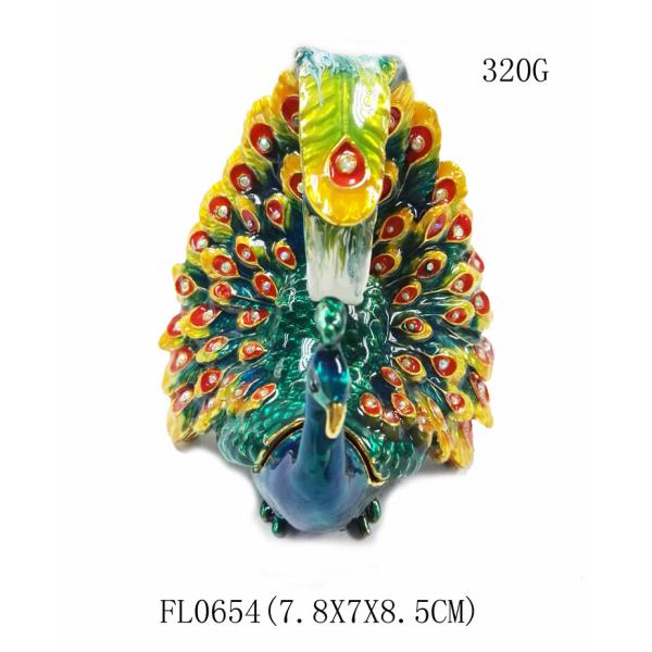 Double Love Birds Pewter Trinket Box Peacock Trinket Box Wedding Gift