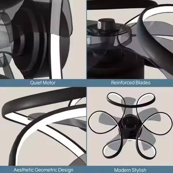 Ceiling Fan Light Bedroom Light Fan Integrated Restaurant Ceiling Lights Creative Modern Invisible Fan Chandelier