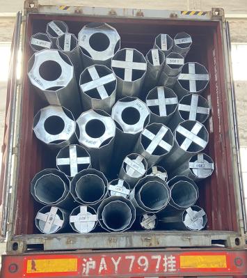 69KV 80FT 多角型熱浸し電鉄鋼柱