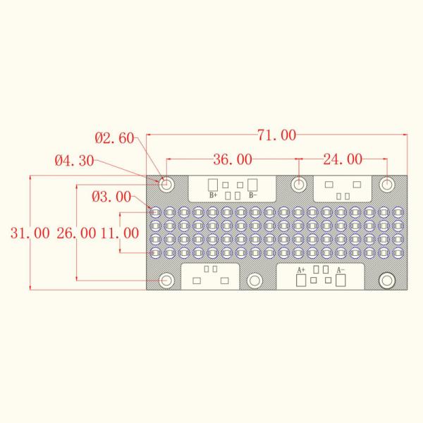 UV Diode 71*31mm 385nm 395nm 405nm 176W 12-14W/Cm² COB UVA LED Module