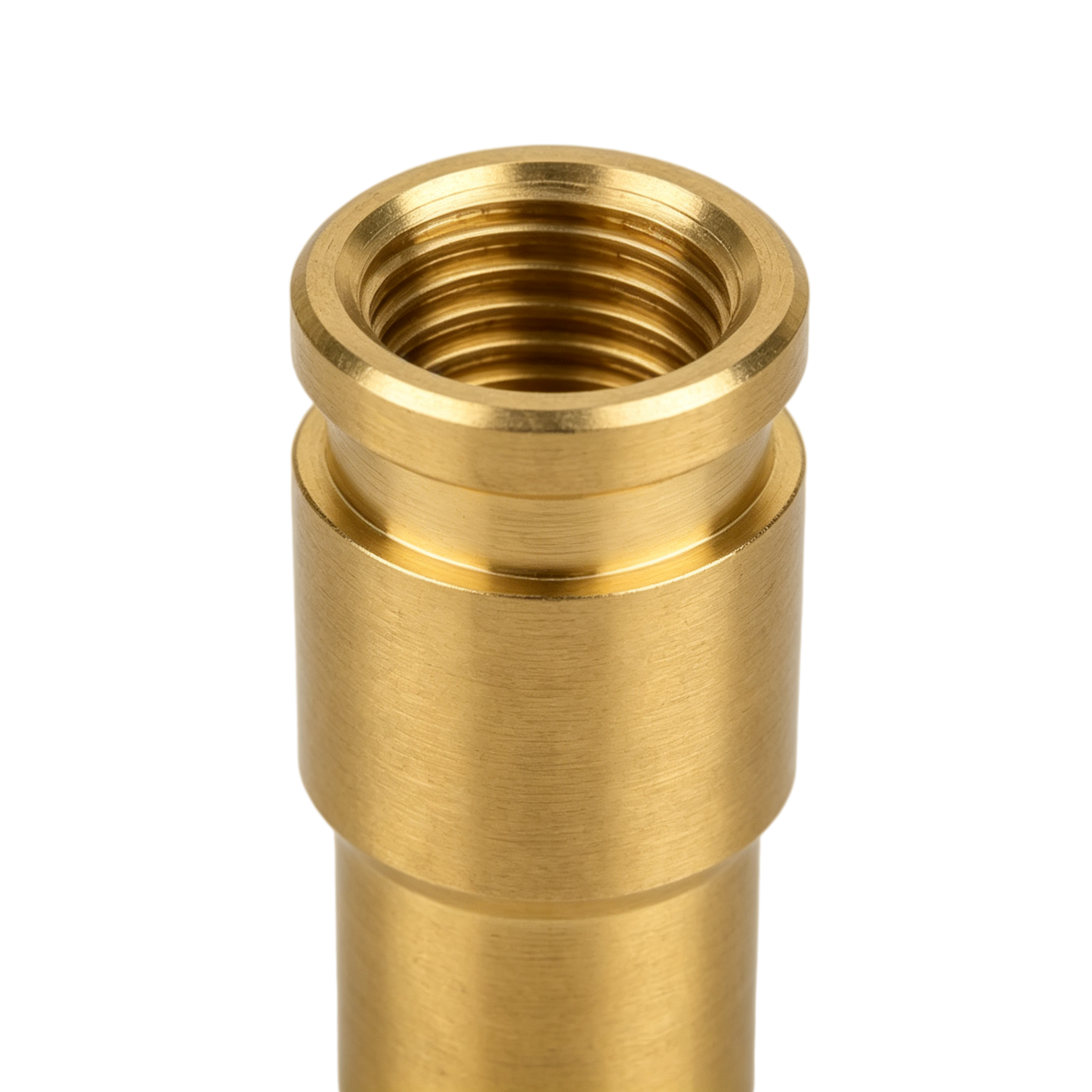 Custom CNC Machined Brass Threaded Adapter Connector with Precision Threads and