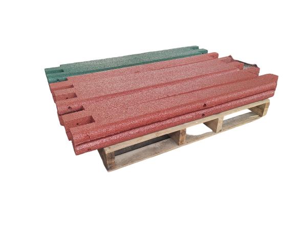 Red Recycled Rubber Garden Edging Customized Rubber Landscape Border 1000*80mm
