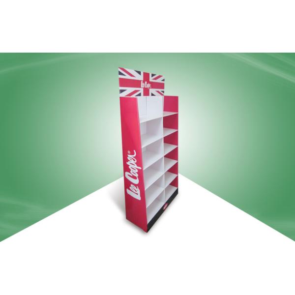 Red Cardboard Floor Pallet Display Stand for Clothes / Medicine / Cosmetics