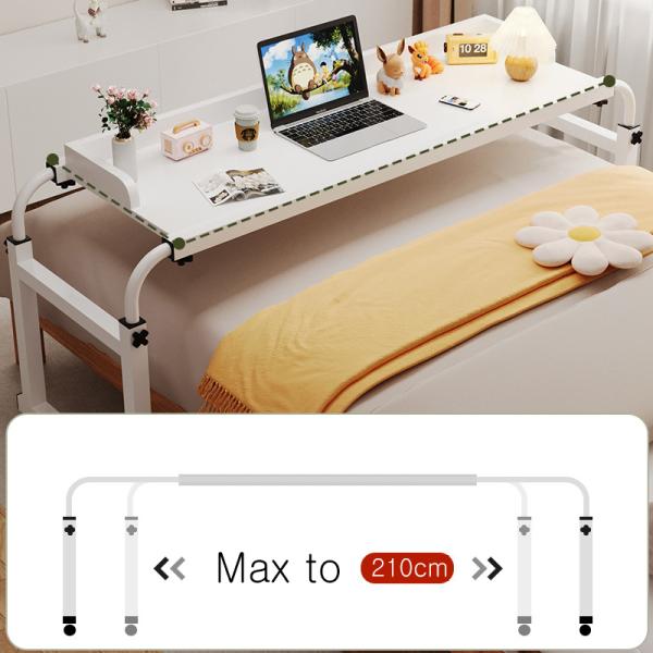 Adjustable Wooden Double Desktop Laptop On Bed Workstation Table with Wheels Care Nursing Mobile Adjustable Straddle Bed Lazy