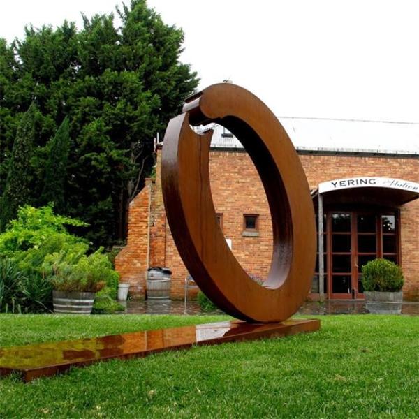 Escultura de Ring Corten Steel Metal Art do sumário moderno rústico exterior grande