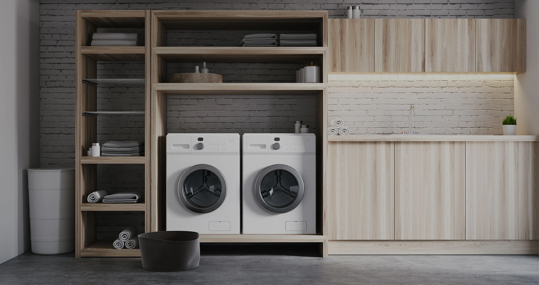 Modern Style High End Stainless Steel Laundry Room Cabinet with Plywood Door Material