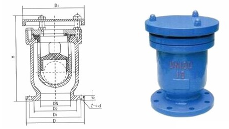PN10 Water Supply Air Relief Valve , Flange Type 2'' Air Release Valve