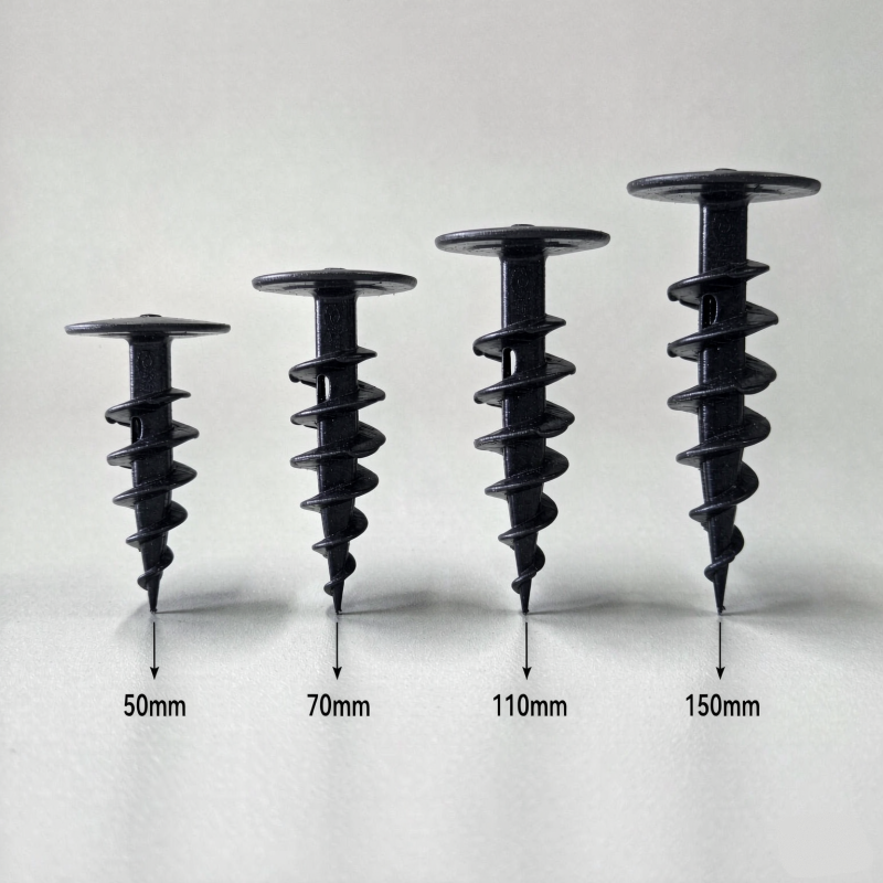 Custom Multi-Specification Spiral Thermal Insulation Anchor, Black Integrally Formed Fastener For Thermal Insulation Boards