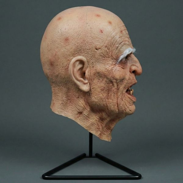 Hyper-Realistic Old Man Zombie Latex Mask - Premium Quality Latex Halloween Mask One Size Fits Most